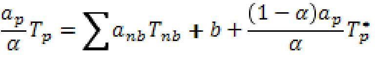 Perbedaan sebelumnya dengan dan hasil akhir dari iterasi 0,001 untuk semua persamaan dan 10-6 untuk persamaan energi.