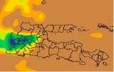 Curah hujan tinggi (150-200) mm/8 harian pada periode ke I bulan Desember 2011 hanya terpantau di sebagian kecil Kabupaten Nganjuk dan Jombang, dan