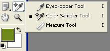 Warna foreground (hitam) / background (putih). Klik untuk mengganti warna. Gambar 3.21 Eyedropper Tool Klik untuk menukar warna foreground dan background.