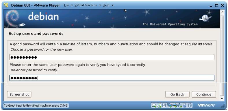 Pengisian Password User