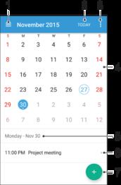 Kalender dan jam alarm Kalender Gunakan aplikasi Kalender untuk mengelola jadwal waktu Anda.