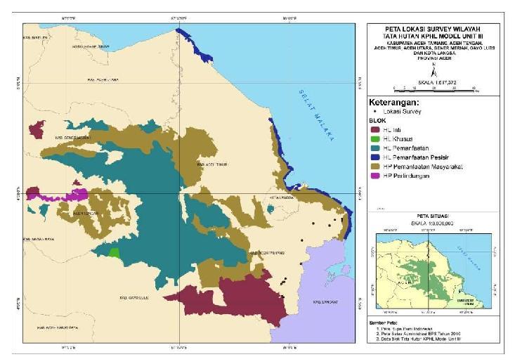 KPH Wilayah III Provinsi Aceh 2016-2025 Gambar 2.14. Peta lokasi bekas perkebunan yang telah dikembalikan oleh masyarakat di Kecamatan Tenggulun Kabupaten Aceh Tamiang. B.