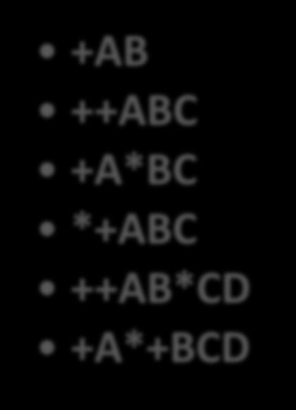 AB+C+ ABC*+ AB+C* AB+CD*+