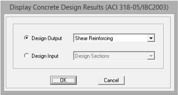 140 Pelayanan Komputer Teknik Sipil 2. Pastikan Design Output aktif, kemudian pilih Shear Reinforcing (tulangan geser), dan klik OK. 3.