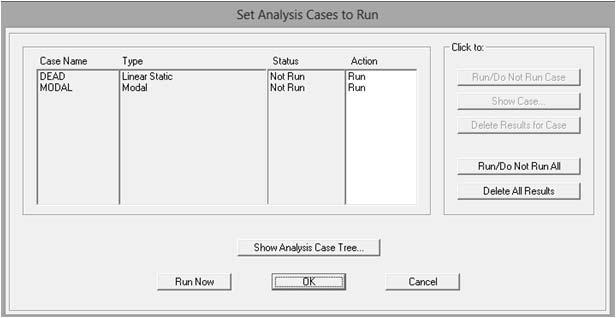 Modul SAP2000 v11 29 Setelah program SAP2000 selesai menganalisis data, hasil analisis dapat dilihat dengan menggunakan fitur dalam menu Display, antara lain Show