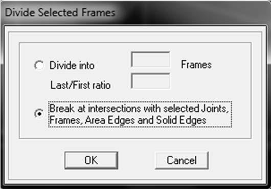 Berikut ini cara menggunakan perintah Divide Frames. 1. Tekan Ctrl+A untuk memilih semua objek batang. 2.