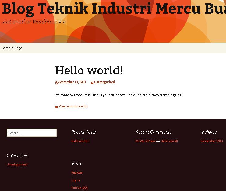 Tutorial Pembuatan Web Blog Dosen dan Mahasiswa Prodi Teknik Industri (Bagian 1) Oleh : Atep Afia Hidayat (Staf Pengajar Prodi Teknik Industri Universitas Mercu Buana, Jakarta) Pengantar Keberadaan