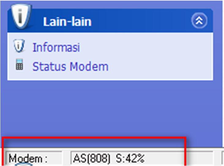 GSM. Anda juga bisa melihat status koneksi pada Statusbar seperti