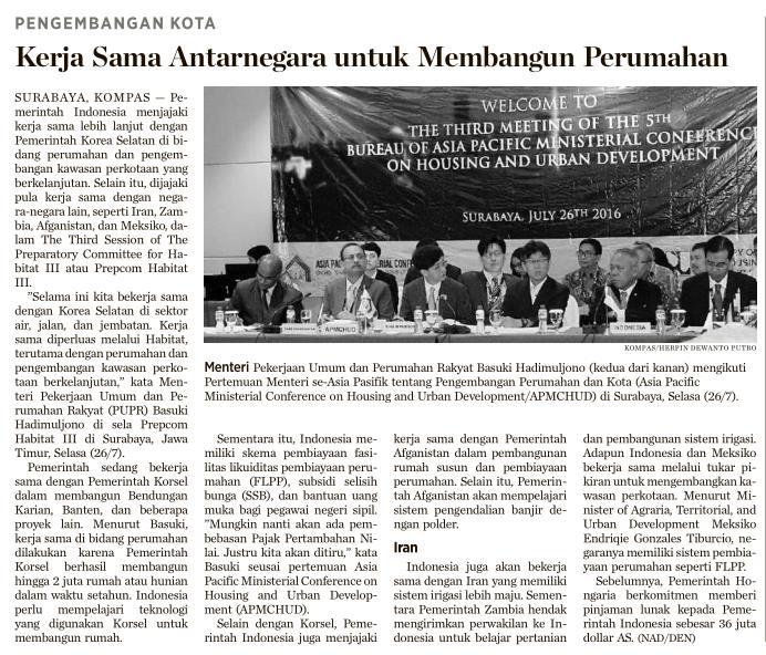 Judul Kerjasama antarnegara untuk membangun perumahan Media Kompas (halaman 18) Tanggal Pemerintah Indonesia menjajaki