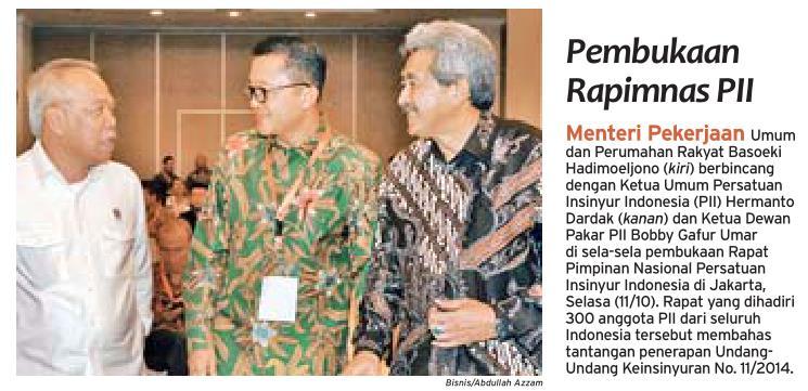 Judul Berita Foto Tanggal Media Bisnis Indonesia (Halaman, 1) Menteri PUPR berbincang dengan