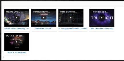 Halaman Hasil Tournament Berbeda dengan halaman utama yang hanya menampilkan video streaming hanya 1 saja.