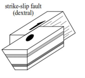 47 Gambar 16. Strike-slip Fault (Ramsay-Huber, 1987). 3.10.4. Obligue-slip Fault Obligue-Slip Fault