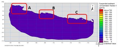 Perbandingan Arus Sebelum melanjutkan kedalam simulasi transpor sedimen, hasil kecepatan arus pemodelan dibandingkan dengan data arus pengamatan.