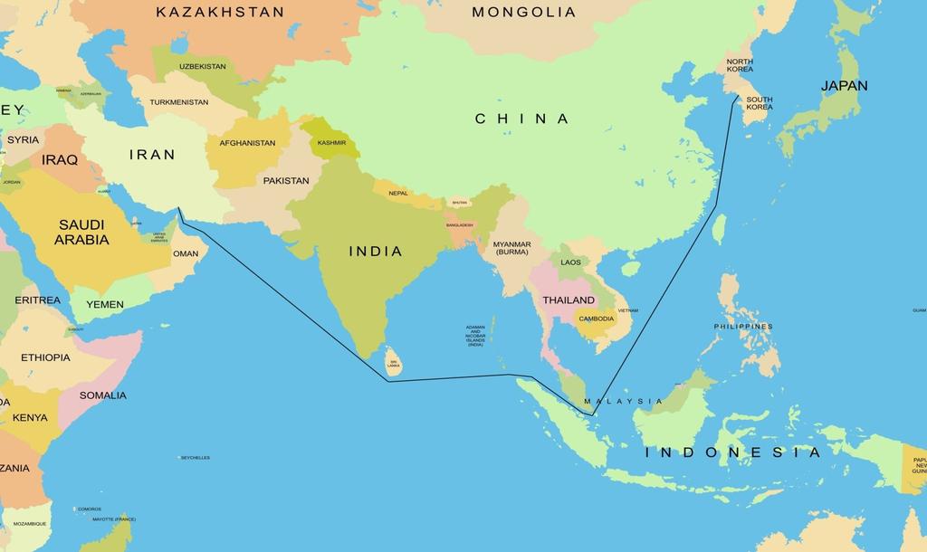 Korea an (Seoul) Iran (Bandar Abbas) Negara Yang Tiongkok, Vietnam (Optional), Malaysia, Indonesia, Singapura, Maladewa,