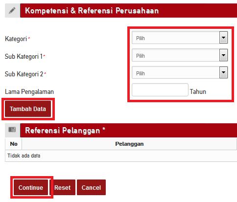 Setelah data pada laman dilengkapi dengan benar, klik Continue CATATAN Nama Rekening Bank harus sama dengan nama perusahaan F.