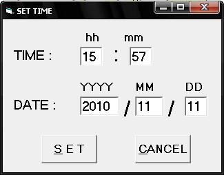 Gambar 5 Ketikkan jam menit, dan tahun bulan tanggal yang benar, lalu tekan Set. Lalu periksa apakah jam yang di set sudah benar. Untuk melihat jam pada terminal, bisa menggunakan GET TIME.