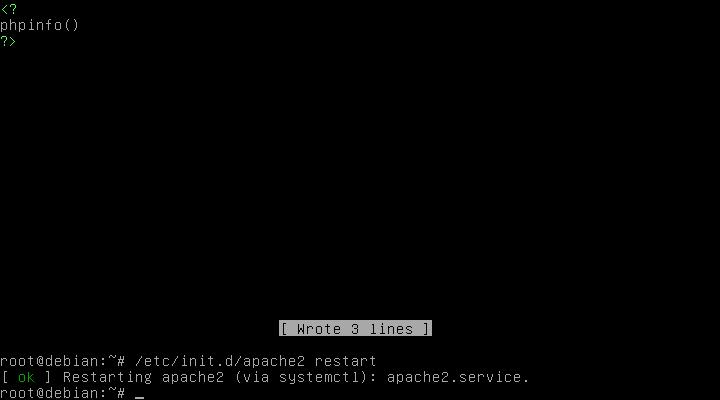 9. Kemudian lakukan service restart pada apache2 ketikkan perintah /etc/init.