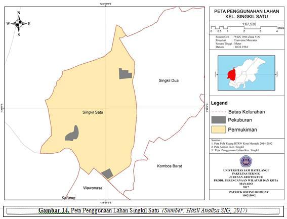 permukiman yaitu dengan presentase 0,37% dari luas kelurahan kombos barat diketahui juga bahwa presentase jenis penggunaan lahan perkebunan 20,52% konsisten dengan eksisting RTRW 21,59%.
