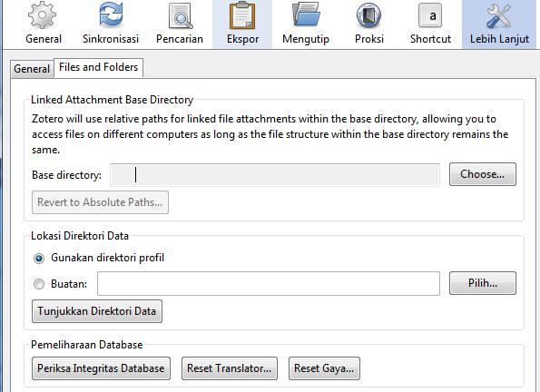 13 Gambar 10 Menentukan letak penyimpanan Dua direktori yang harus ditentukan adalah Base directory yang menjadi lokasi file digital disimpan (pdf) dan Lokasi direktori data yang menjadi tempat