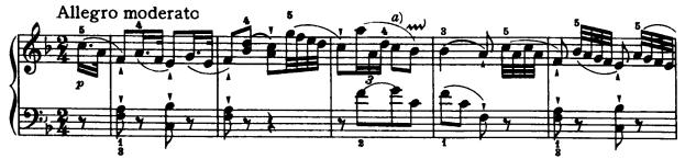 dan bertonalitas di E Mayor. Pada movement ketiga bertanda sukat 2/4 dan bertonalitas di E Mayor. 4. Piano Sonata in F Major, Hob. XVI No. 23 karya Joseph Haydn Piano Sonata in C Major, Hob.