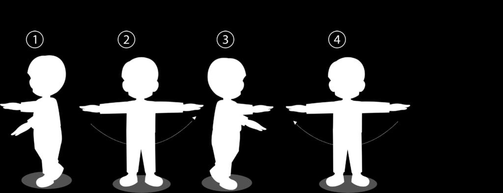 Gambar 7.7 Aktivitas pembelajaran gerakan ayunan lengan satu lengan ke samping Diskusikan hasil pengamatanmu, baik dengan teman maupun guru.