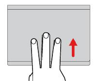 Geser cepat tiga jari ke bawah Letakkan tiga jari pada trackpad dan gerakkan ke bawah untuk menampilkan desktop.