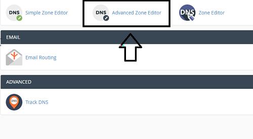 4. Login ke Cpanel di tab baru dan masuk ke menu Advanced Zone editor 5.