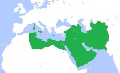 Peta empayar Bani Abbasiyyah pada zaman kegemilangannya.