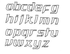 Dalam tahap ini, bentuk dasar typeface yang dihasilkan kemudian diwarnai.