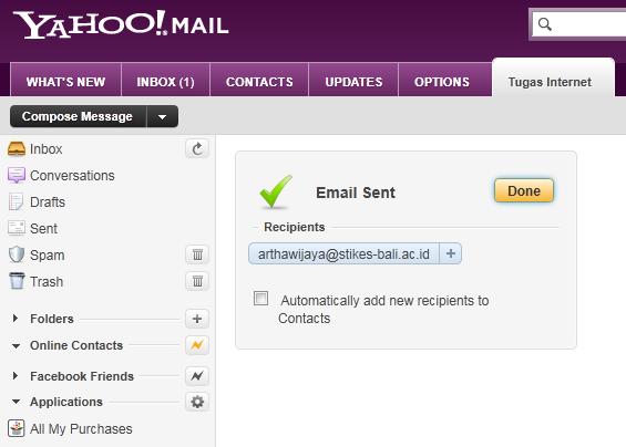 Option ini menandakan kita sudah sukses melampirkan file ke dalam email. Langkah selanjutnya adalah mengklik tombol Send.