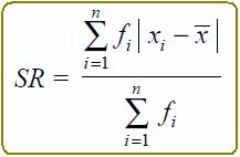 Keterangan : SR= Simpangan rata-rata n= banyak kelas xi= nilai tengah kelas ke-i x = rataan hitung.