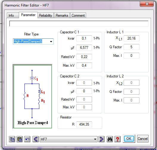 49 Gambar 4.4 Parameter Spesifikasi Filter pada ETAP untuk beban TV 4.2.3.