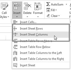 Gambar 11.43 Memilih perintah insert sheet row or columns 3.