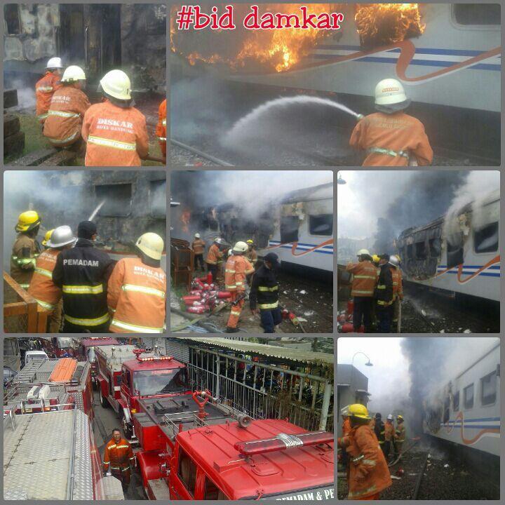 Foto : Kegiatan penanggulangan kebakaran gerbong kereta (Jalan Industri) Tabel 3.