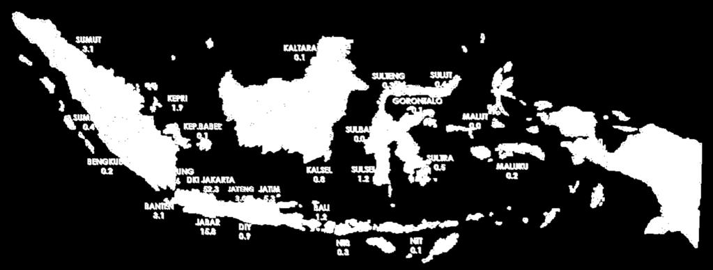 9 Gambar 1. Pemetaan Propinsi Menurut Kategori Persentase LTKM Tahun (s.d.