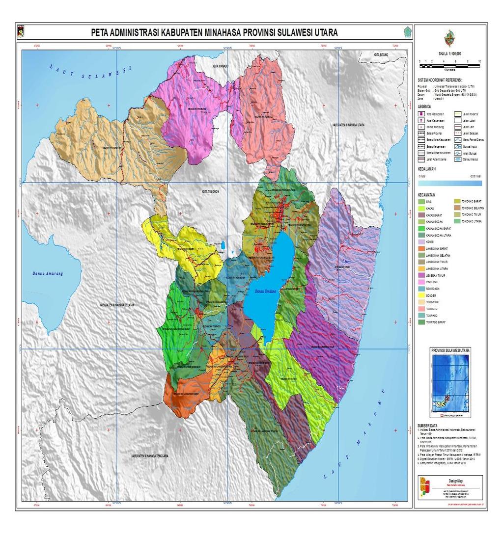 137 Lampiran 1 Peta Administrasi Kabupaten Minahasa Sumber : Peta Tematik