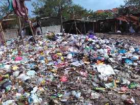 pengelolaan sampah setiap wilayah RT atau perumahan menunjuk petugas sampah yang bertugas untuk memunguti sampah dari rumah warga dan membuangnya di TPS.