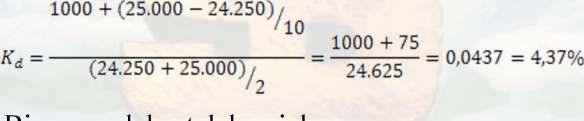 Jawab: Biaya modal obligasi PT Matahari (K d ) sebesar bunga 1 tahun = Rp25.