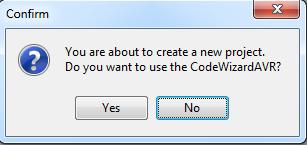 Ketika muncul dialog box untuk menanyakan apakah ingin menggunakan CodeWizardAVR, klik No. 5.