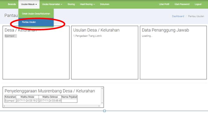 9. Pada menu Tambah Usulan user dapat menambahkan usulan kecamatan jika ada usulan yang belum terakomodir.