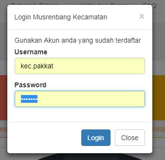 Setelah dipilih maka akn muncul tampilan Login, masukkan username dan password yang sesuai.