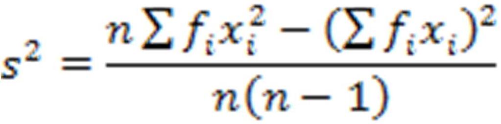 i = frekueni yang euai dengan tanda x i x i = tanda kela interval 6) Menghitung varian, dengan rumu: 6 7) Mencari nilai z, dengan