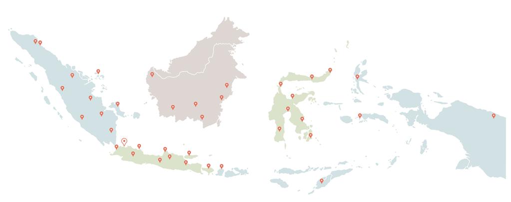 Jaringan Gerai yang Luas dan Tersebar di Seluruh Nusantara Keunggulan jaringan geografis yang dimiliki MPPA Keberadaan gerai yang berimbang di Jawa dan Luar Jawa Infrastruktur logistik yang kuat
