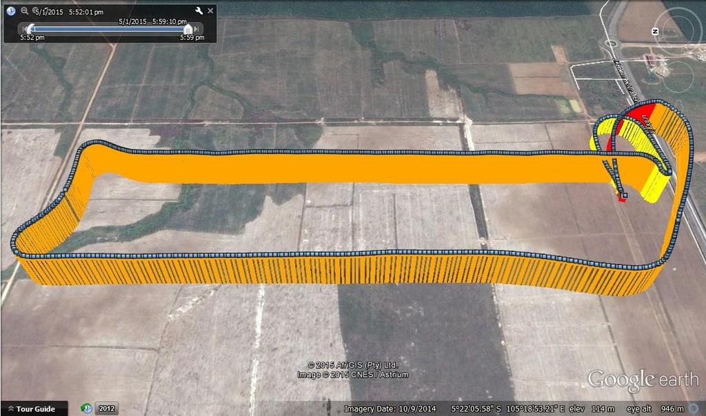 95 Gambar 4.45. GPS Tracking pada Google Earth Pro c. Eror radius Gambar 4.46.