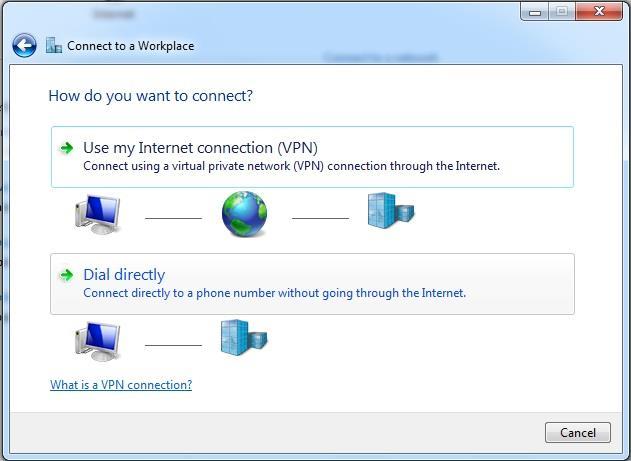 5. Pilih use my internet connection (VPN) karena disini jaringan ingin terkoneksi dengan internet terlebih dahulu.