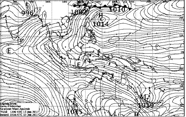 Analisis Angin Zonal (Timur-Barat) Berdasarkan peta rata-rata angin zonal (Gambar 2.