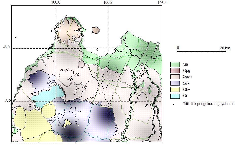 Qbp Gambar 1. Peta geologi Kabupaten Serang, dengan daerah penelitian dalam kotak hitam. Peta geologi disusun berdasarkan Rusmana et al. (1991).