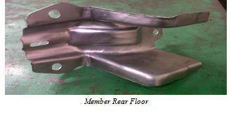 Proses Produksi Member Rear Floor Member Rear Floor ialah bagian atau komponen-komponen mobil yang mempunyai join part yang terdapat pada PT. Mandiri Pratama Intilogam.