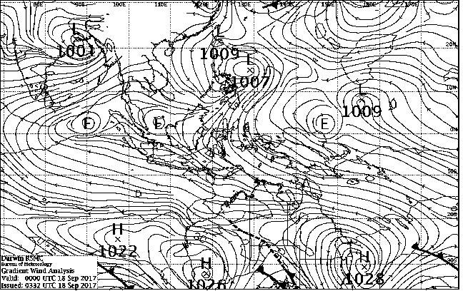 Pada tanggal 18 September 2017 menunjukan kondisi angin pada lapisan 850 mb Sumatera Utara bertiup dari arah tenggara, dan terdapat gangguan Eddy di