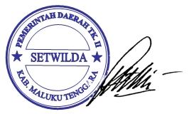 Disahkan oleh Gubernur Kepala Daerah Tingkat I Maluku Dengan Surat Keputusan Tanggal 14 Mei 1991 Nomor : 188.342/SK/222/91.